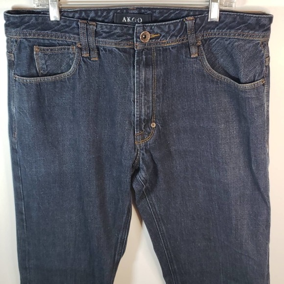 AKOO Sz 38 Big Oak Fit Slim Cut Dark Wash Denim Jeans - Picture 3 of 9